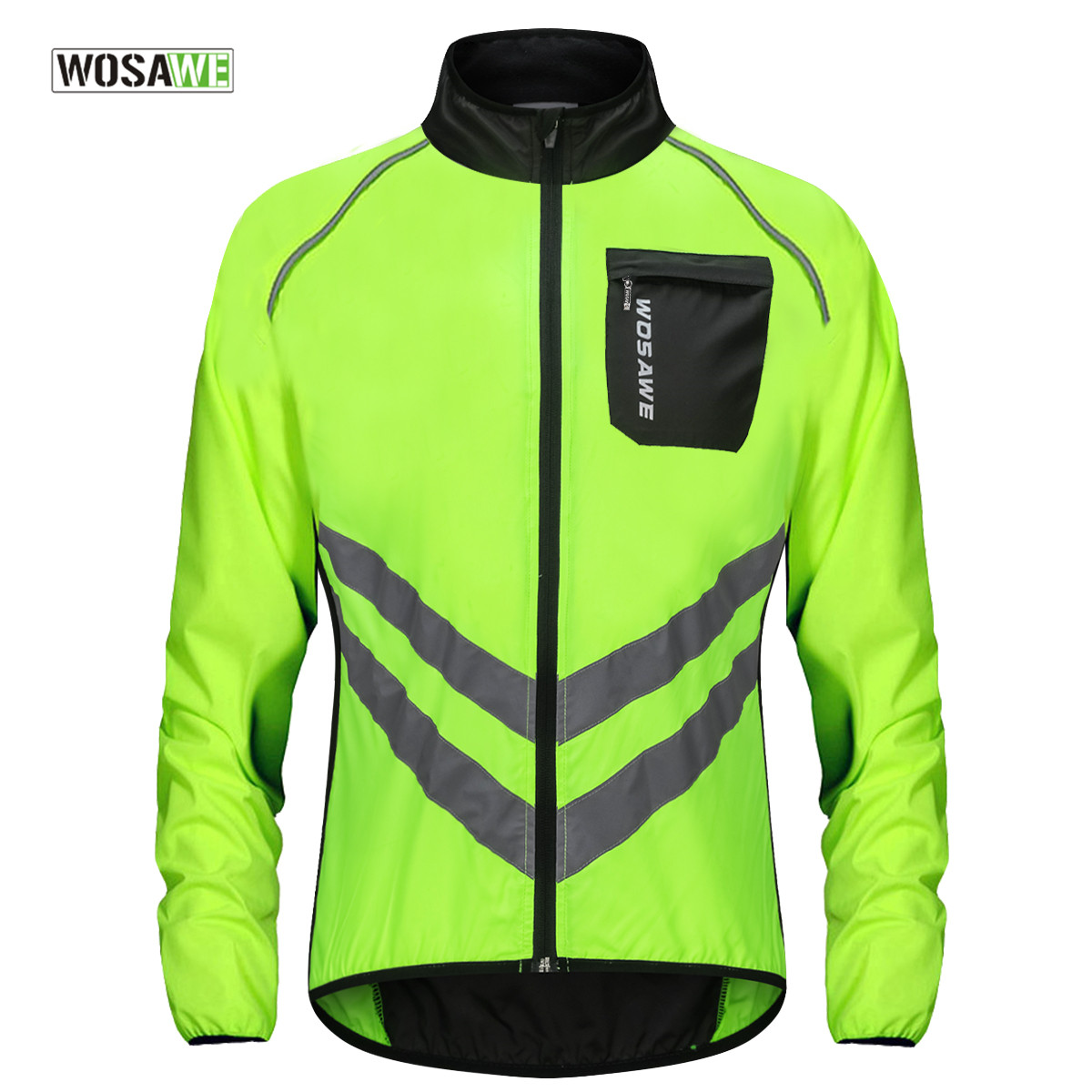 Mountain Biking Rain Jacket - WOSAWE Radfahren Regenjacke Hohe Sichtbarkeit Multifunktionstrikot
