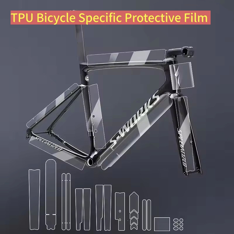 Mountain Biking Quotes - Rahmenschutzfolie für Rennräder, kratzfester, transparenter Fahrradaufkleber,