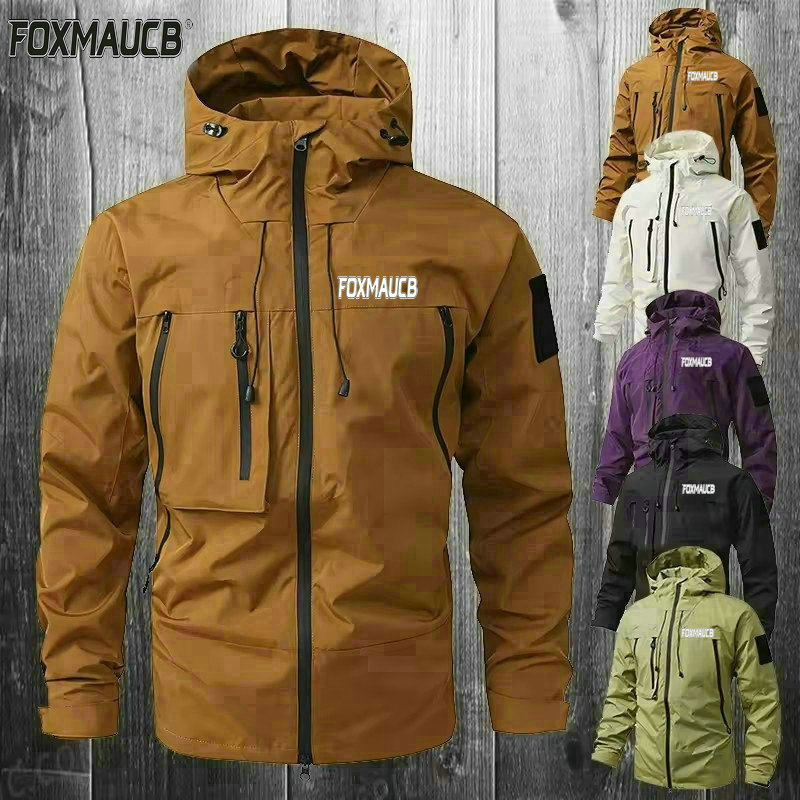 Mountain Biking Rain Jacket - FOXMAUCB Radfahren Regenjacke Herren Wasserdicht Mit