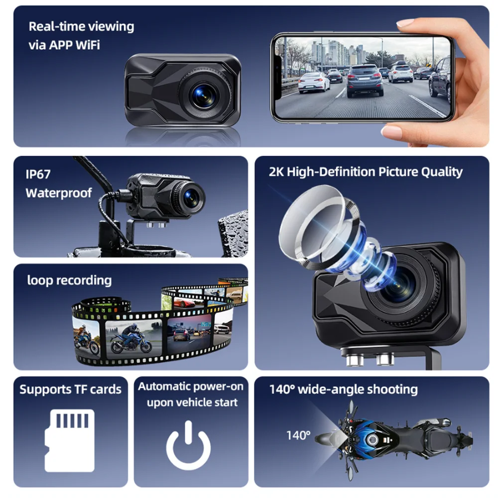 Motorrad-DVR 2K HD WiFi & APP  – Mountain Biking App Bewertung und Preis